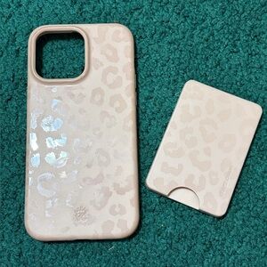 Velvet Caviar Nude Leopard iPhone 14 Pro Max Case and Magnetic Wallet bundle